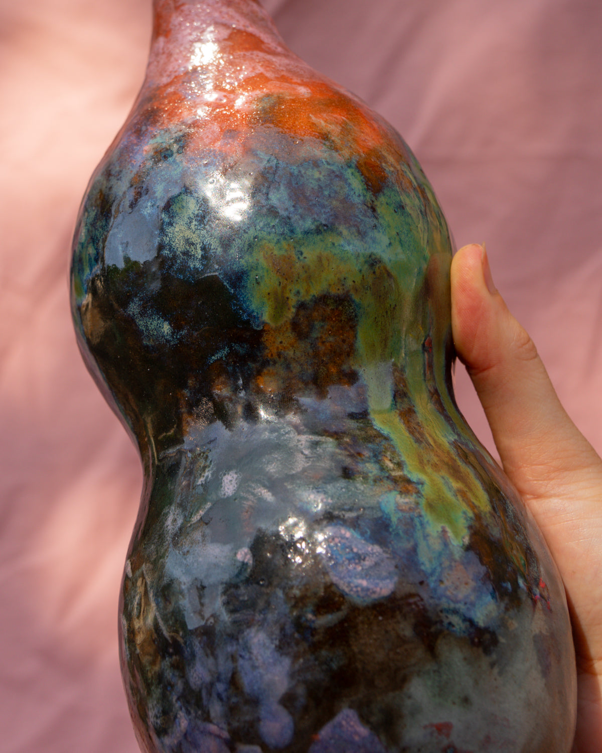 Big multicolour sculptural vase