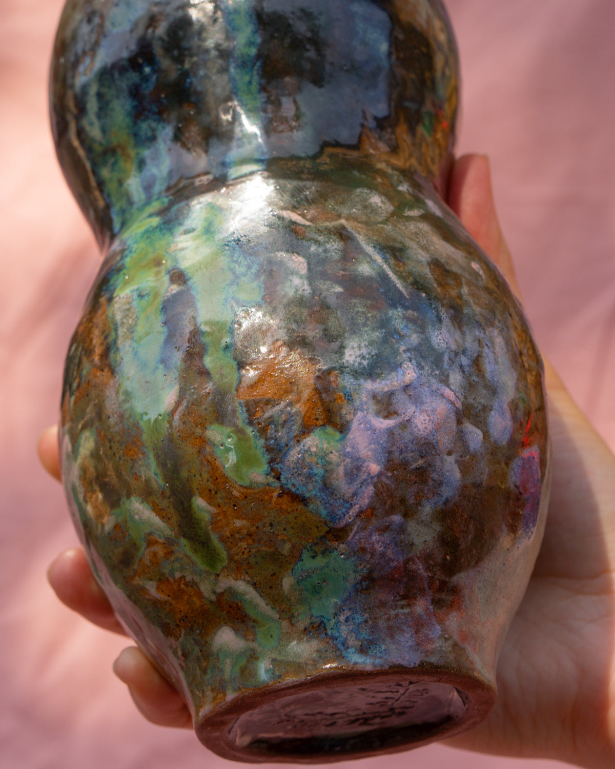 Big multicolour sculptural vase