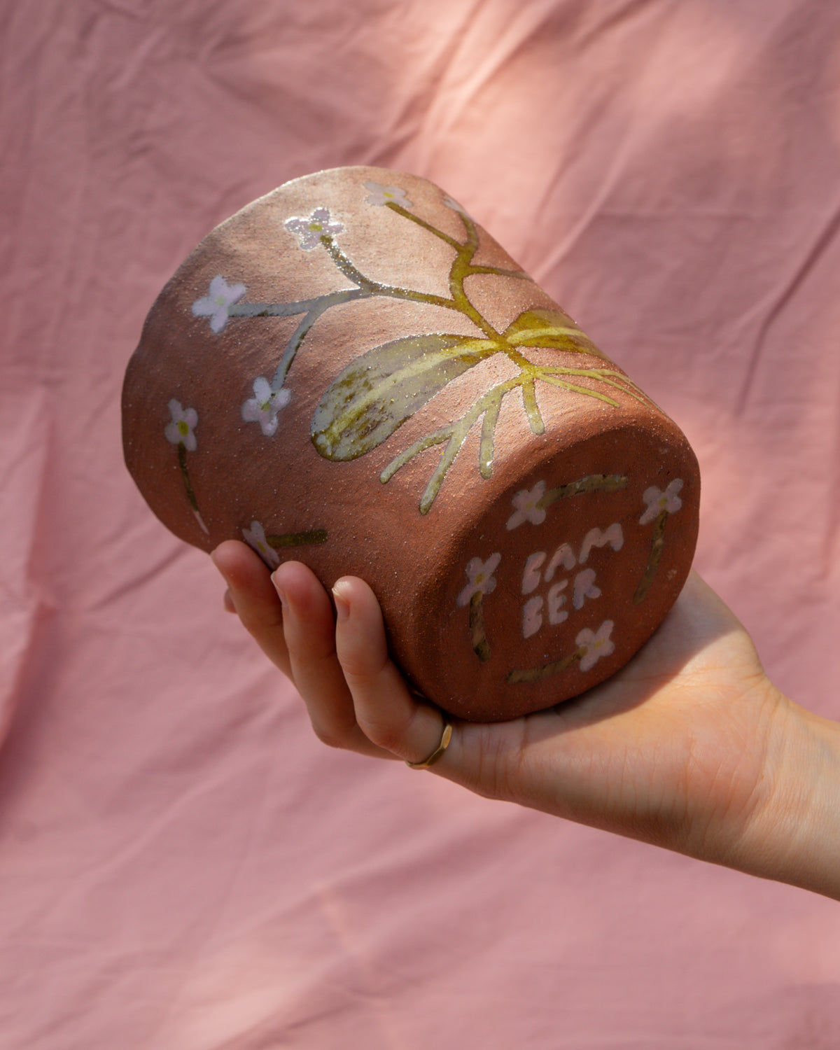 Terracotta Flowers Plant Pot (glazed inside)