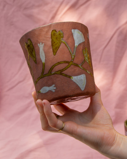 Bindweed Plant Pot (glazed inside)