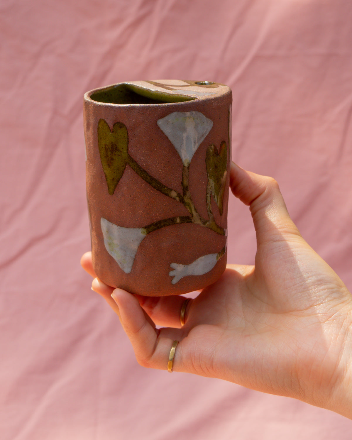 Terracotta Bindweed Travel Cup
