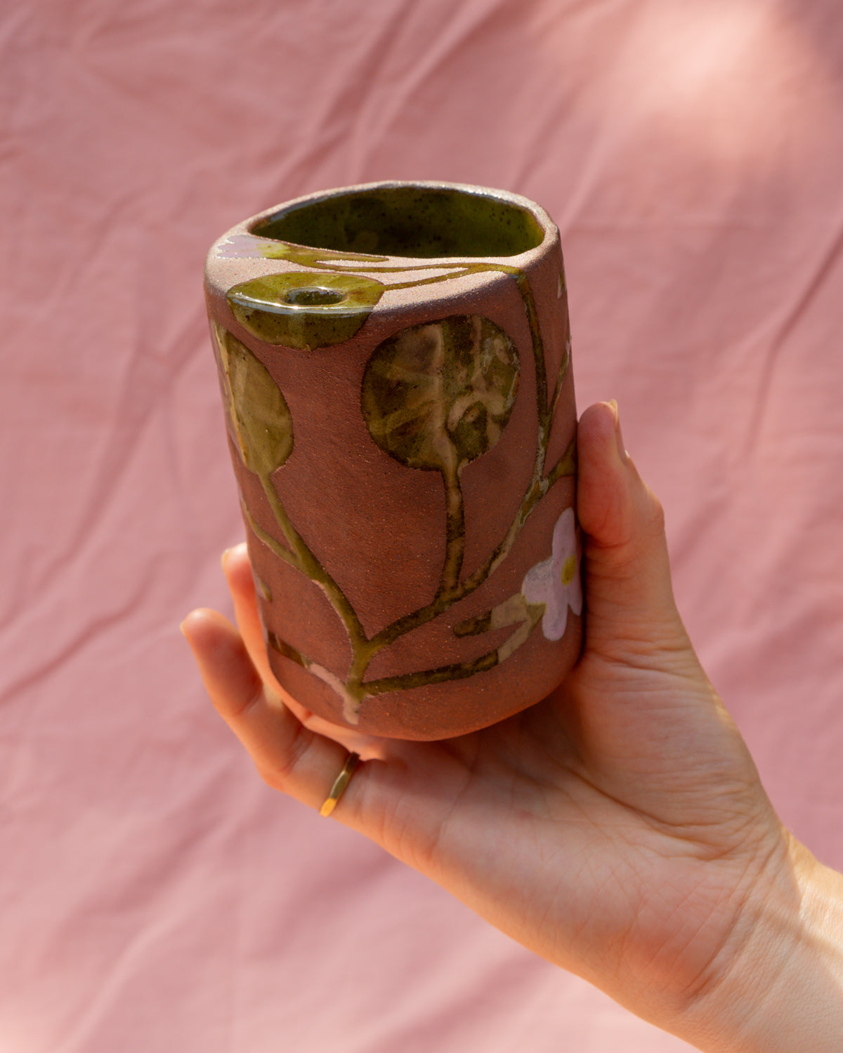 Terracotta Nasturtiums Travel Cup