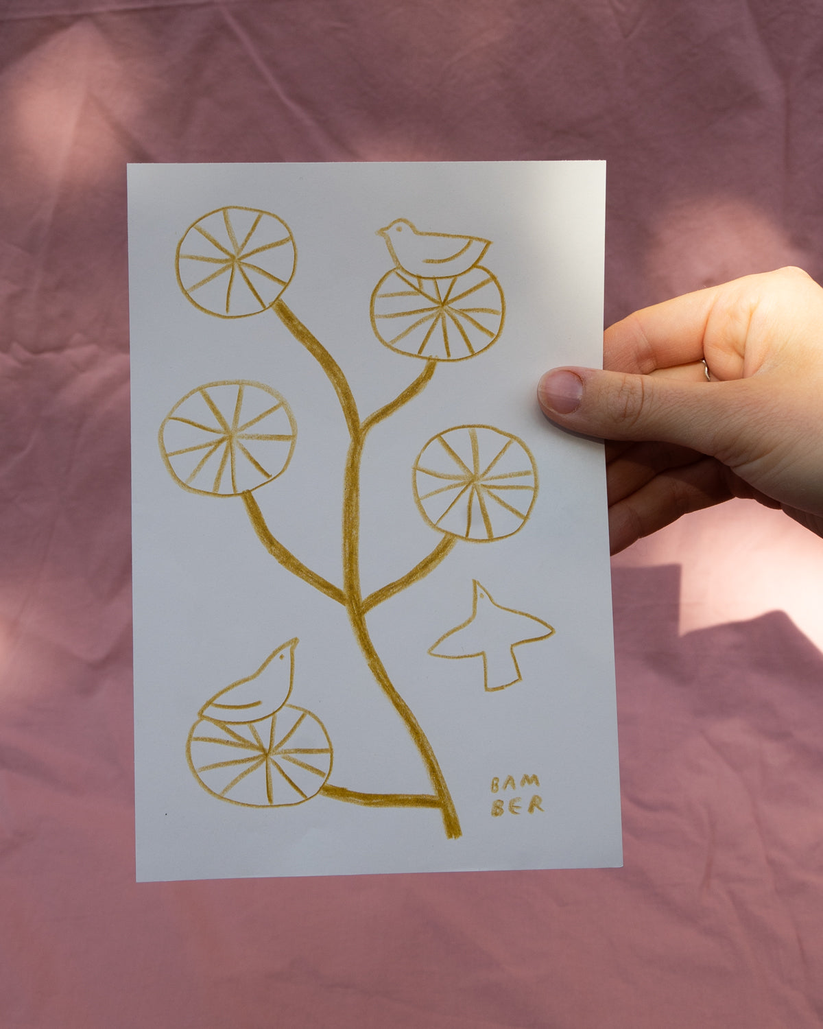 Yellow Birds on Leaves