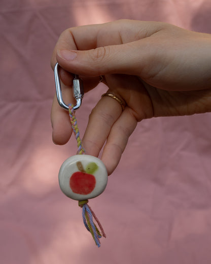 Apple + Flower Keyring