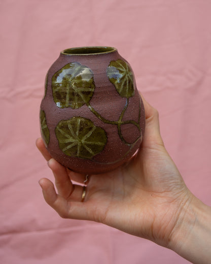 Nasturtium Leaves Terracotta Vase
