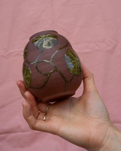 Nasturtium Leaves Terracotta Vase