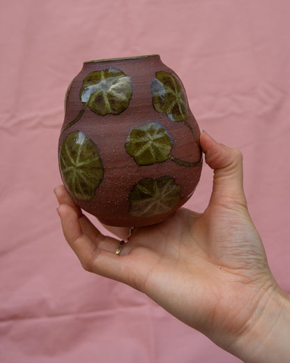 Nasturtium Leaves Terracotta Vase
