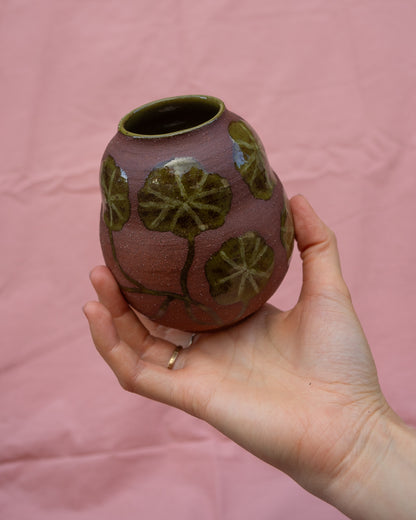 Nasturtium Leaves Terracotta Vase