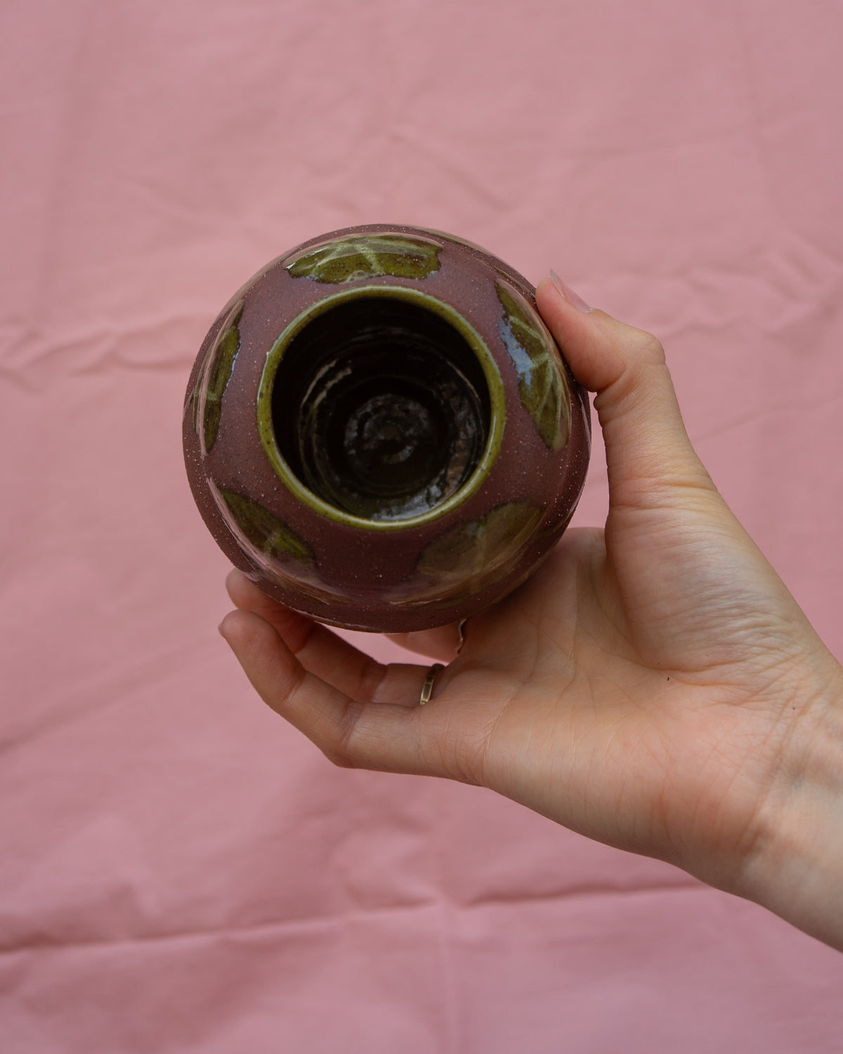Nasturtium Leaves Terracotta Vase