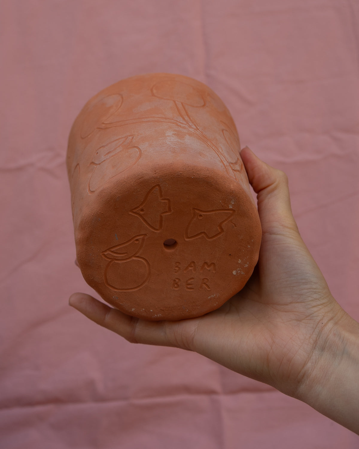 Trees + Birds Engraved Plant Pot