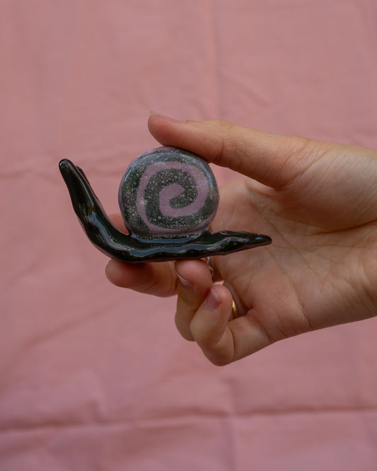 Dark Green + Lilac Garden Snail