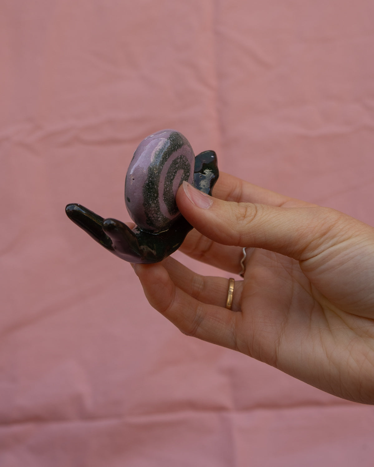 Dark Green + Lilac Garden Snail