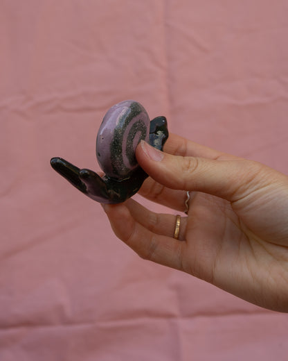 Dark Green + Lilac Garden Snail