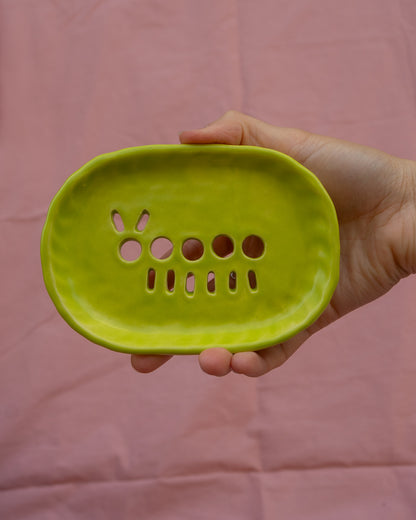 Chartreuse Caterpillar Soap Dish