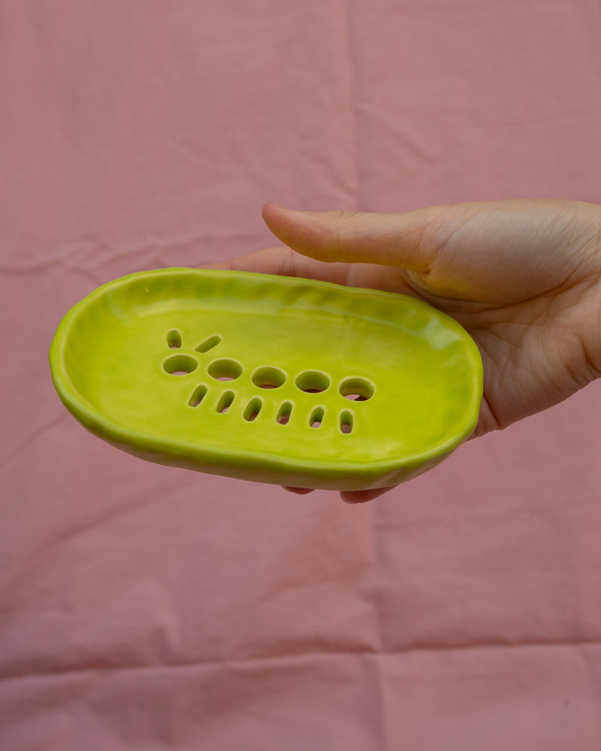 Chartreuse Caterpillar Soap Dish