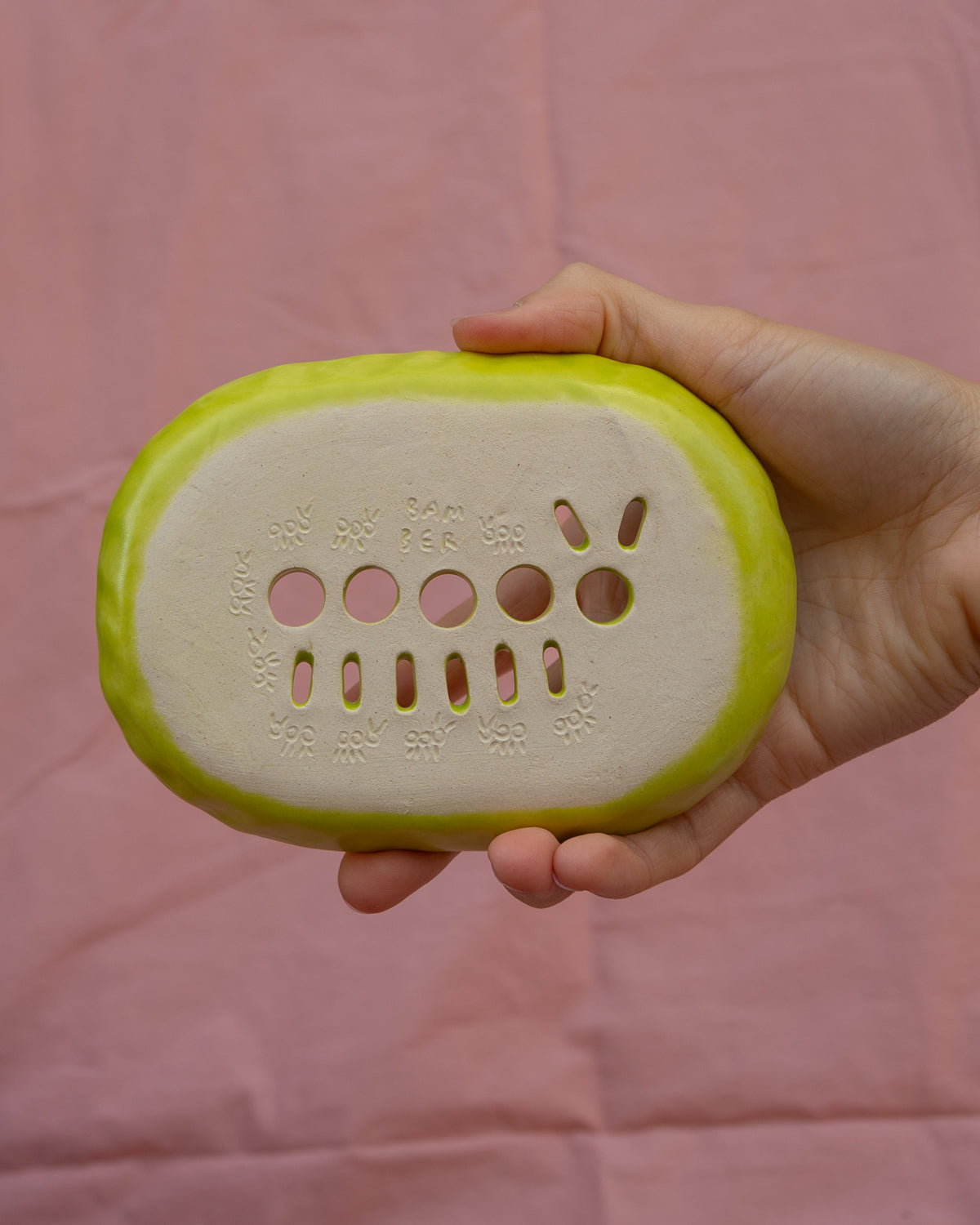 Chartreuse Caterpillar Soap Dish