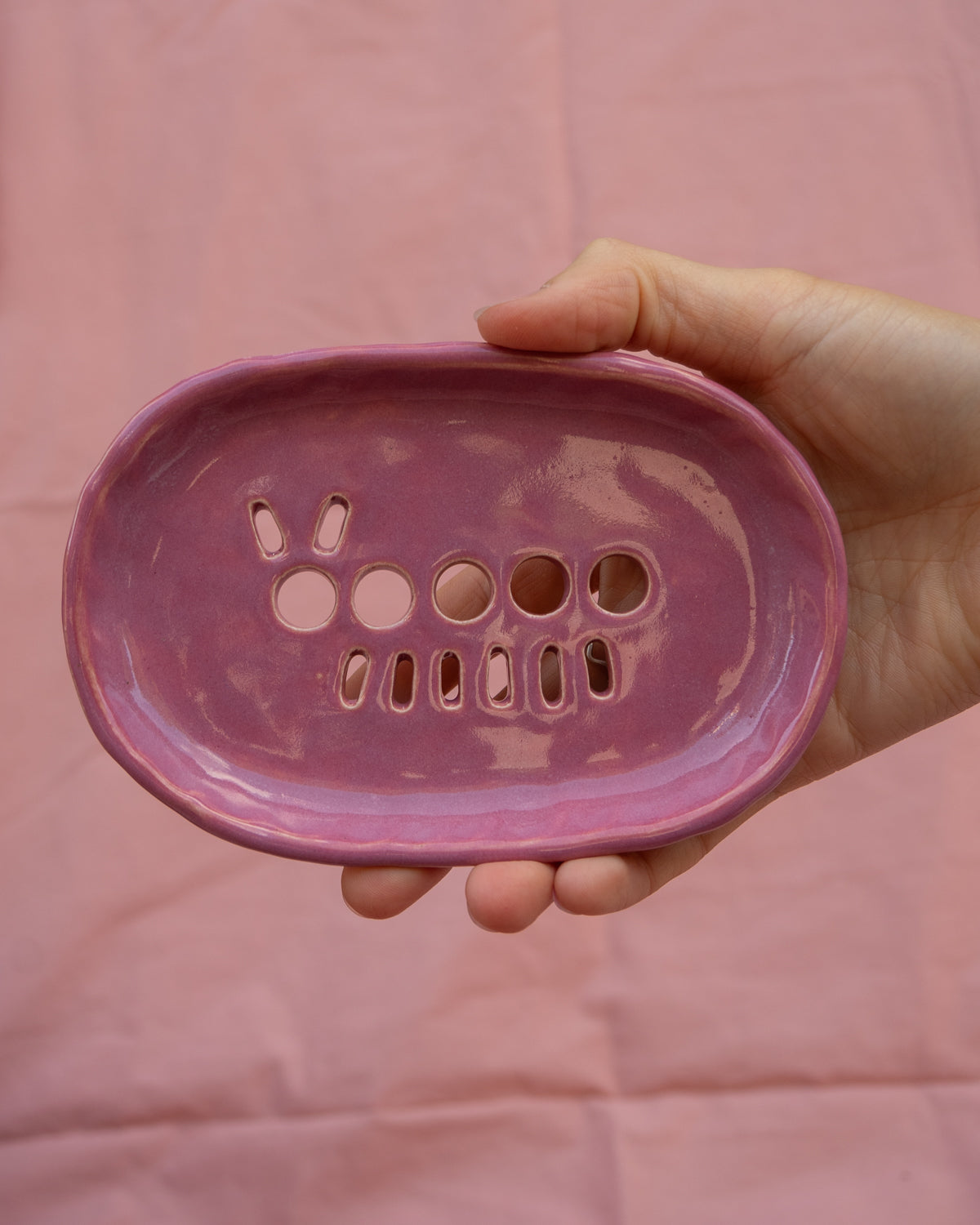 Pink Caterpillar Soap Dish