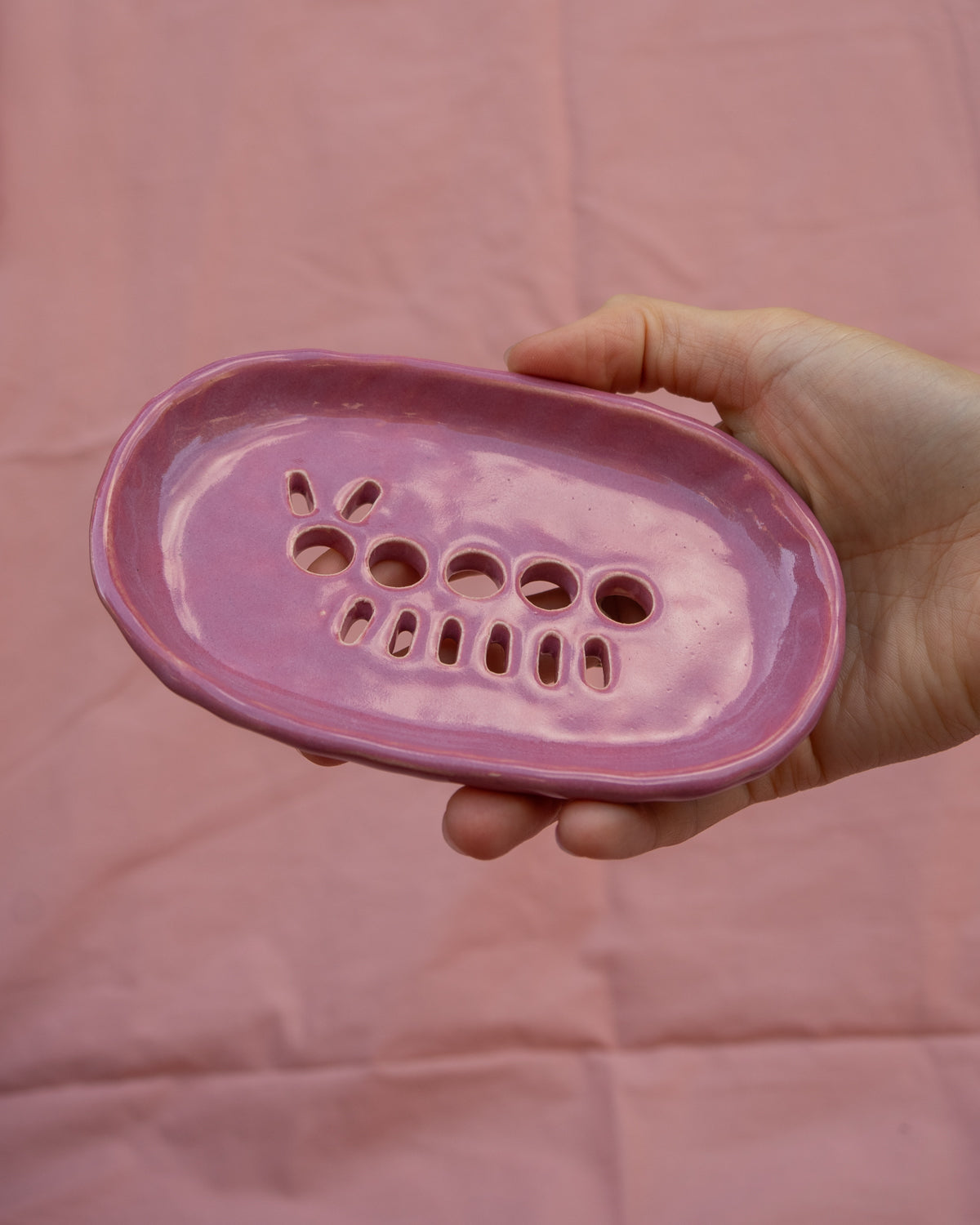 Pink Caterpillar Soap Dish