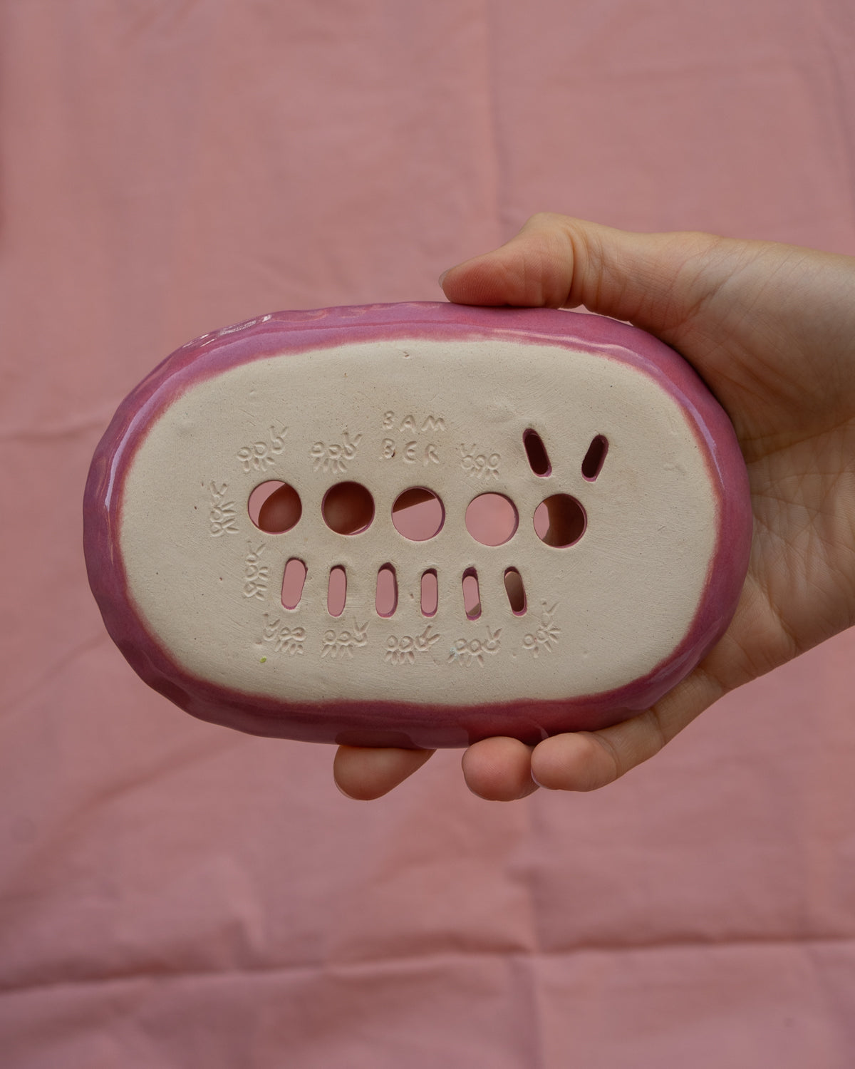 Pink Caterpillar Soap Dish