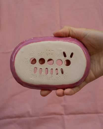 Pink Caterpillar Soap Dish