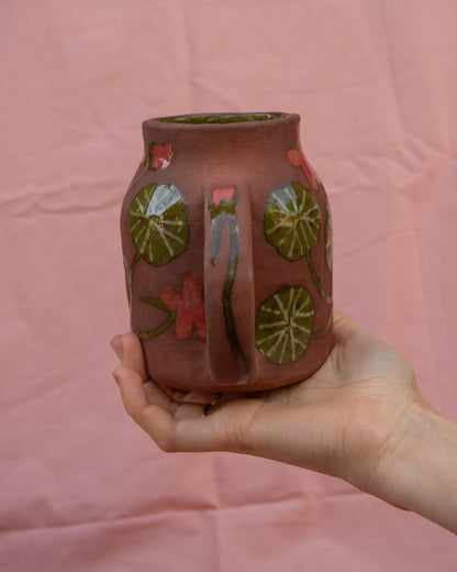 Nasturtium Flowers Watering Can Pot