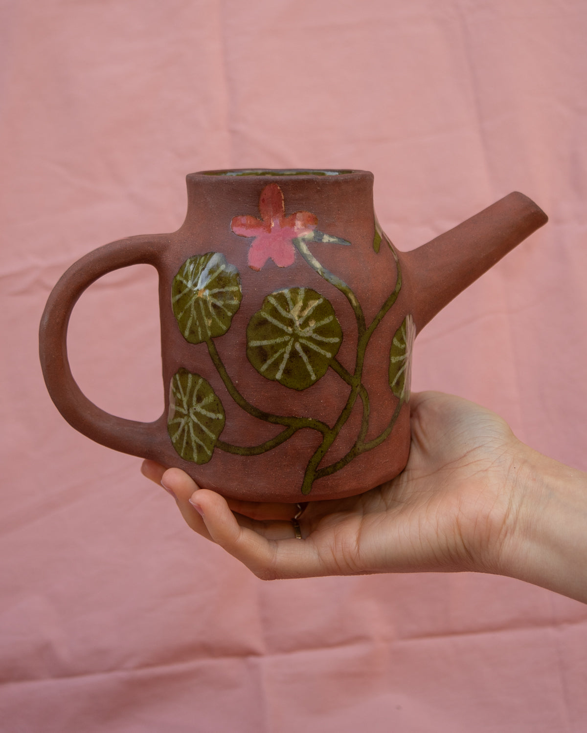 Nasturtium Flowers Watering Can Pot