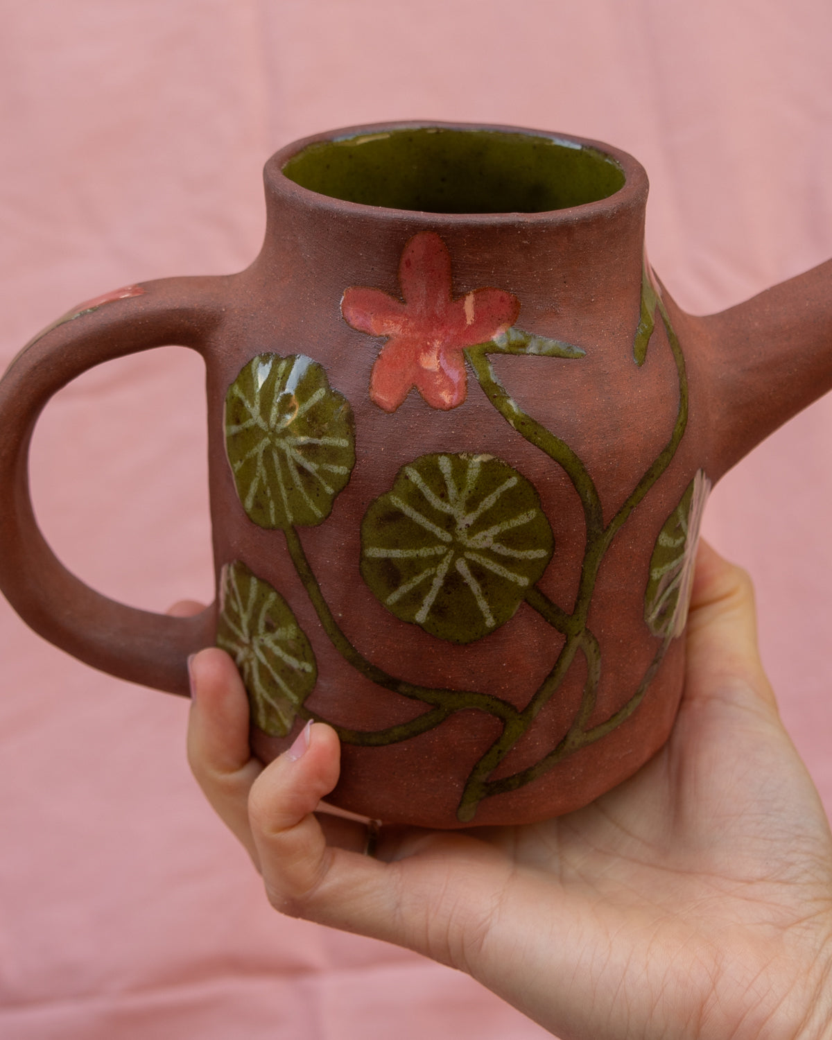 Nasturtium Flowers Watering Can Pot