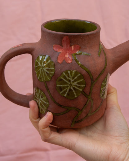 Nasturtium Flowers Watering Can Pot