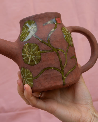 Nasturtium Flowers Watering Can Pot
