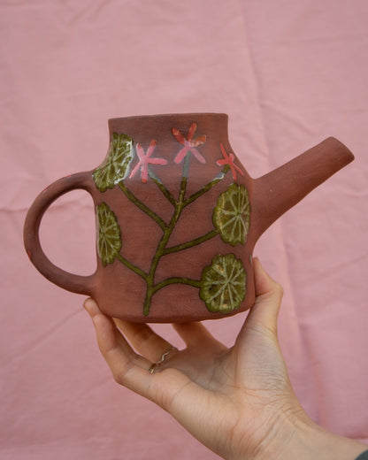 Geranium Flowers Watering Can Pot