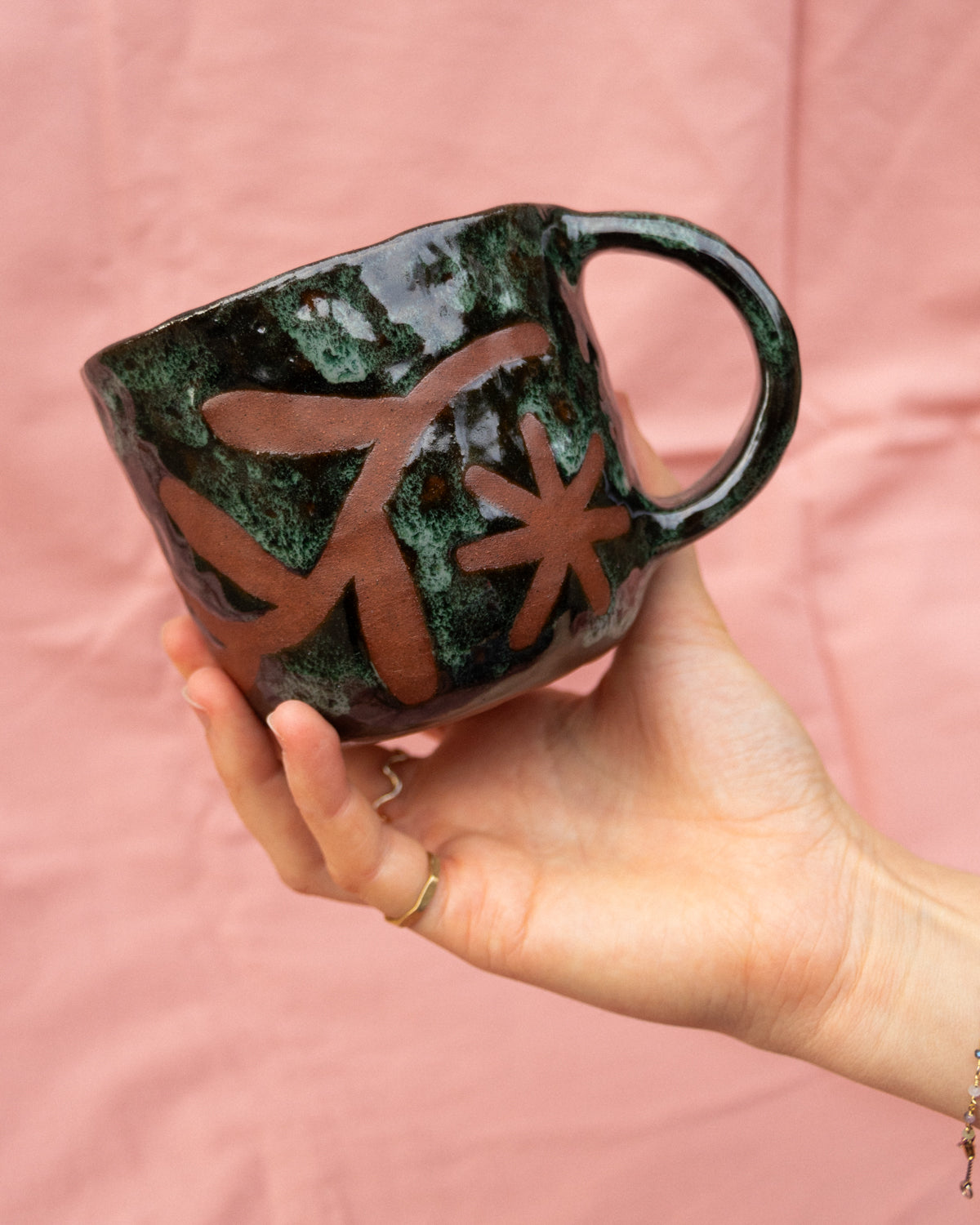 Green Flower Mug