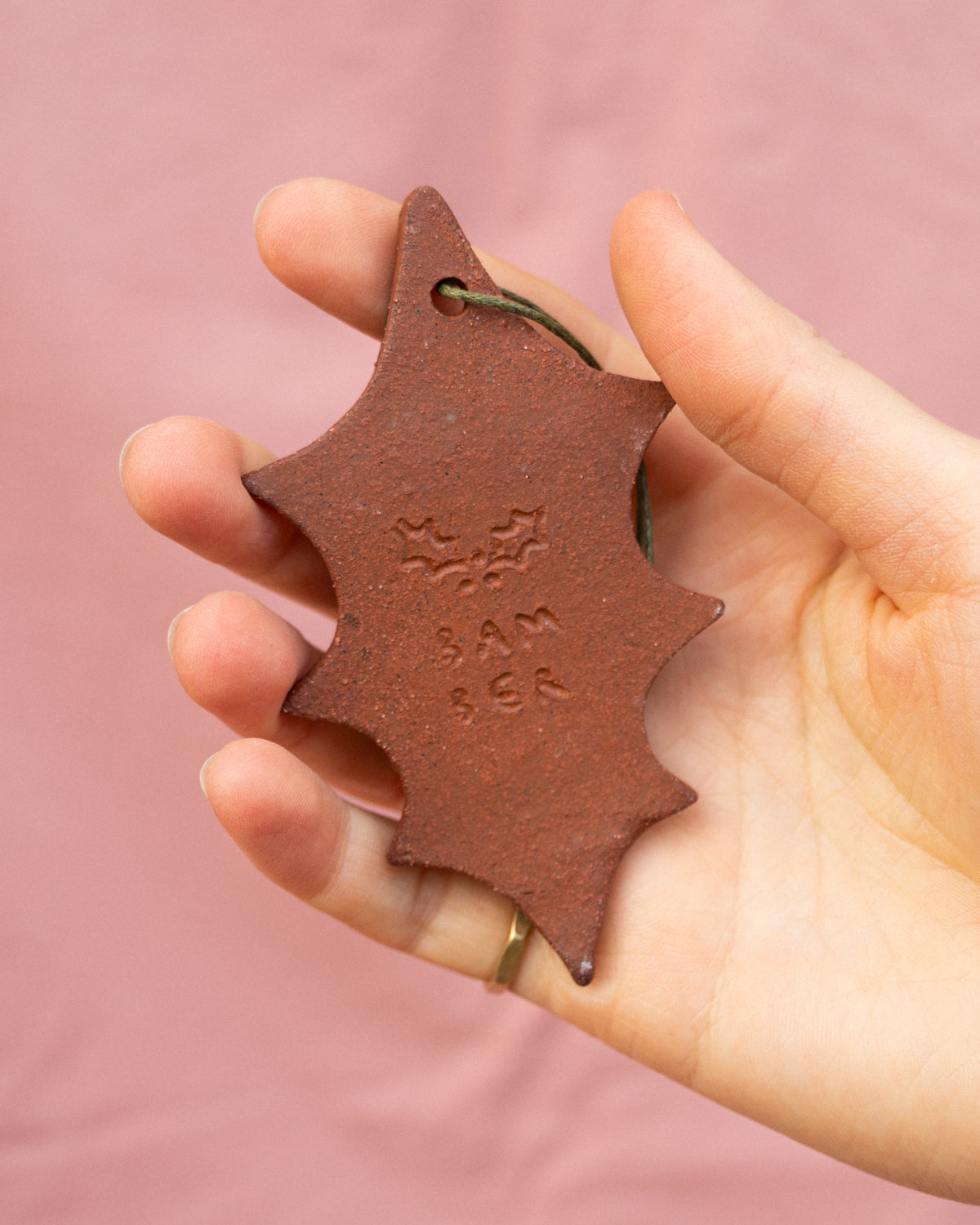 Green Holly Hanging Ornament