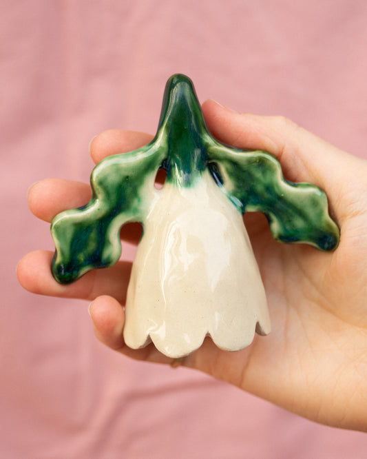 White + Green Flower Candle Snuffer