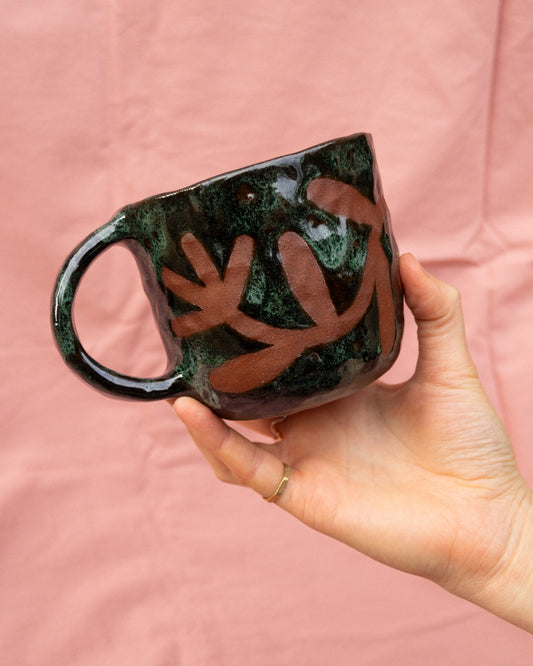 Green Flower Mug